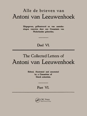 cover image of Collected Letters Van Leeuwenhoek, Volume 6